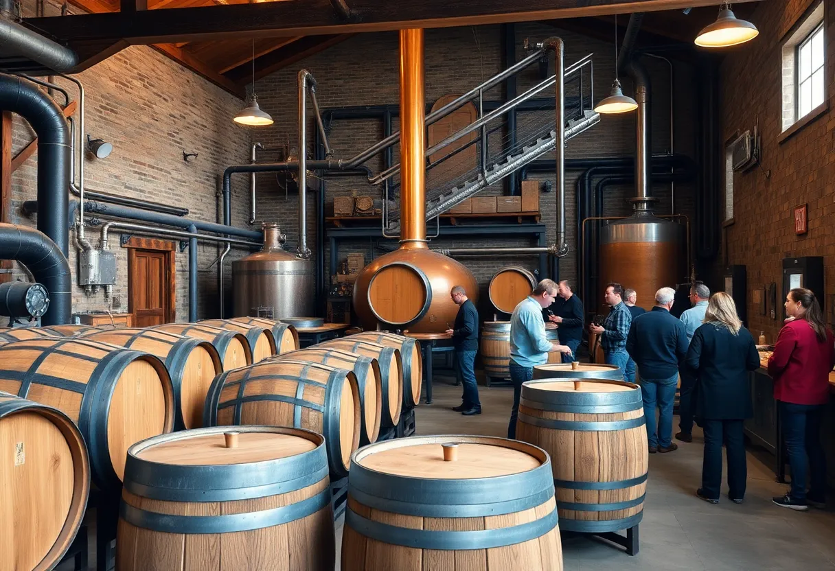 Visitors engaging in a whiskey blending tour at Baltimore Spirits Company