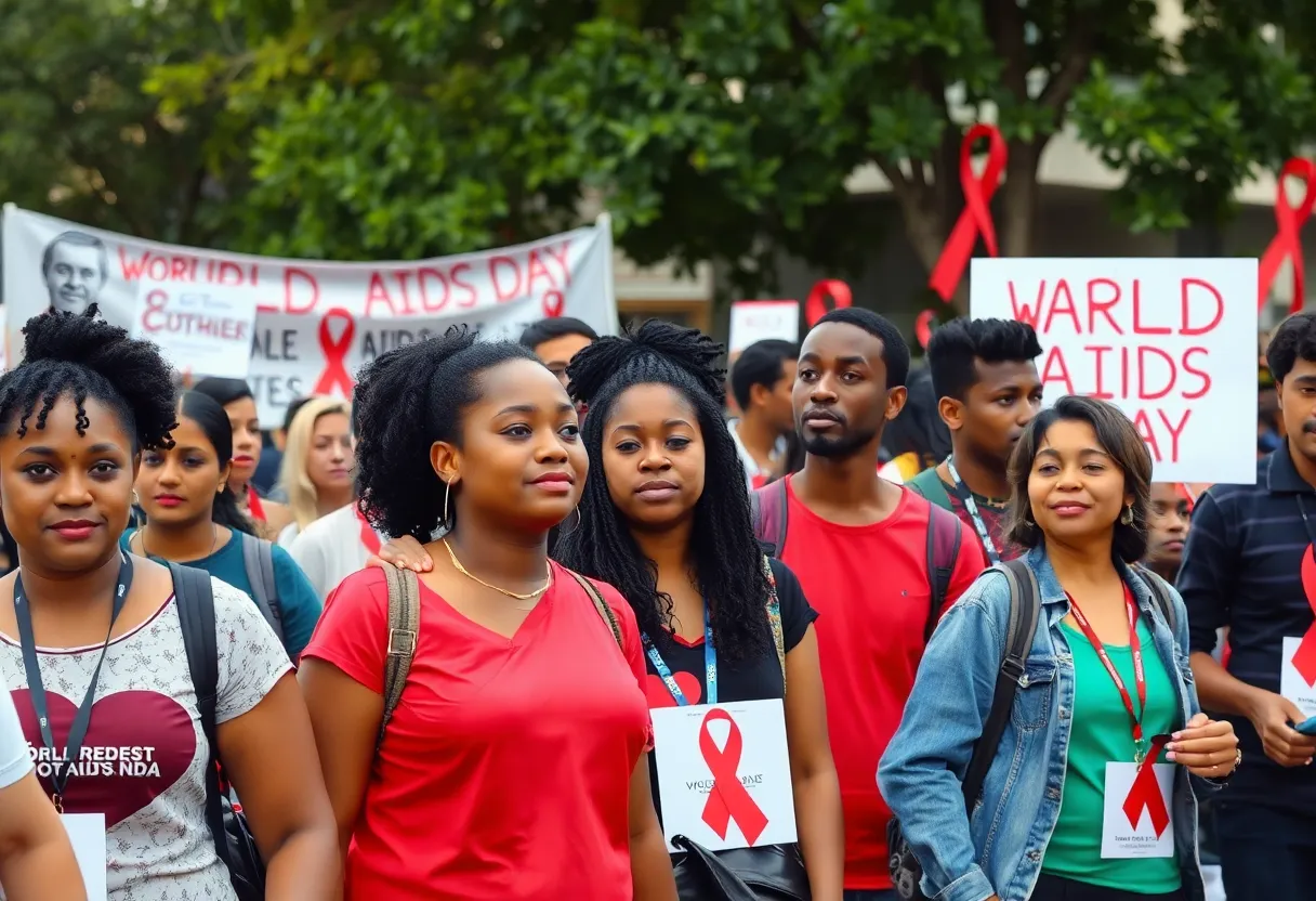 Community members participating in World AIDS Day events in Baltimore