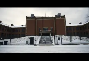 Youth detention facility in Baltimore showing cold and unwelcoming conditions