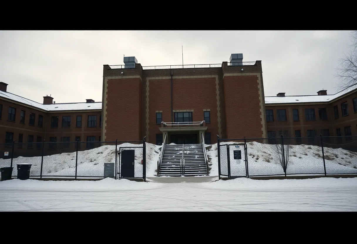 Youth detention facility in Baltimore showing cold and unwelcoming conditions