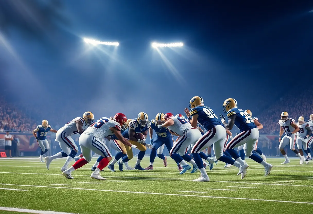 Baltimore Ravens football team on the field during a game
