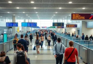 Passengers at Baltimore-Washington International Airport after security clearance