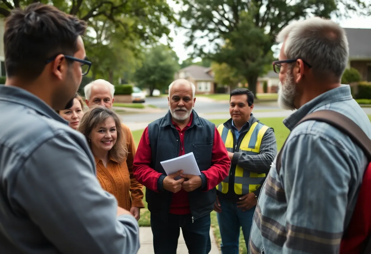 Residents of Parkville discussing community safety