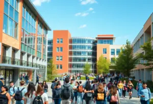 Students gathered on the Coppin State University campus