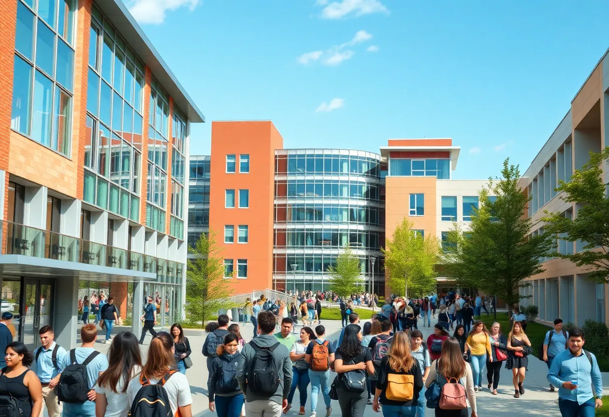 Students gathered on the Coppin State University campus