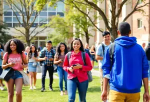 Coppin State University students on campus