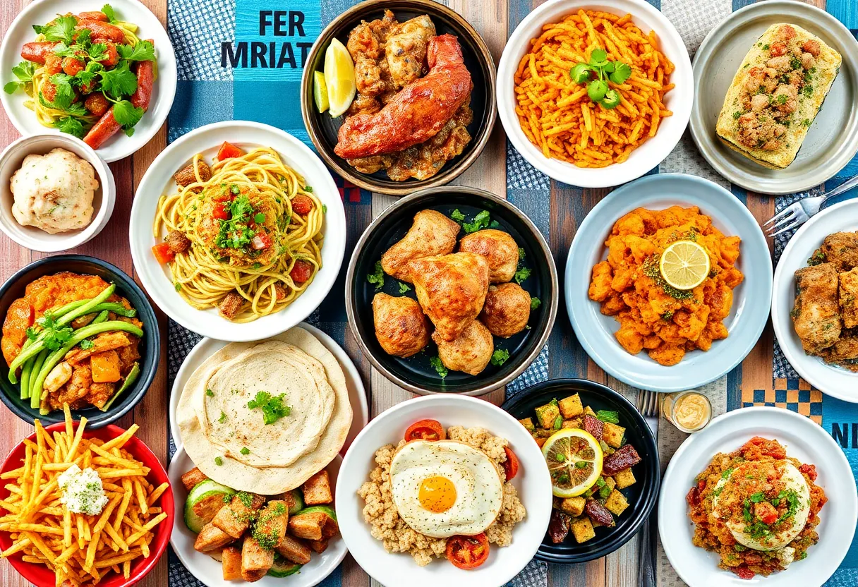 A variety of dishes representing Maryland's diverse restaurant options