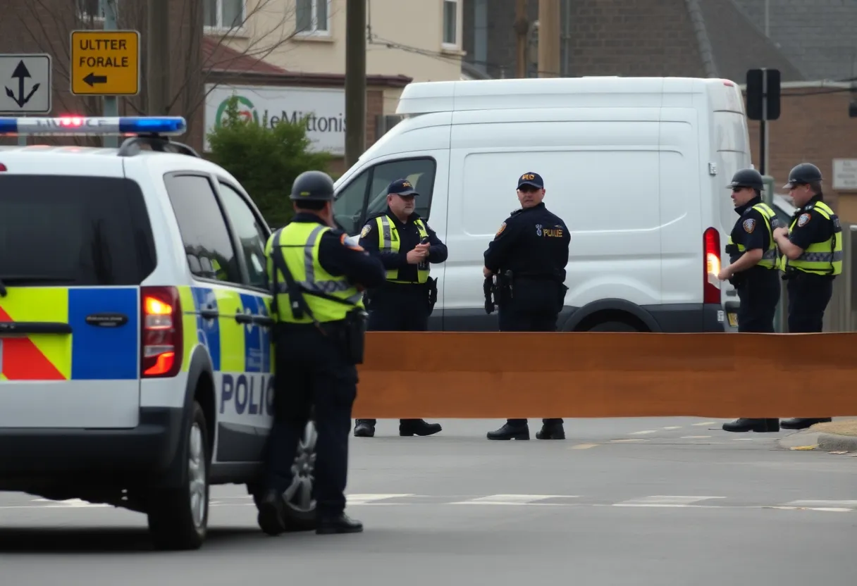 Law enforcement agents at the scene of a shooting incident in Glen Burnie, Maryland.