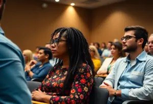 Audience attending a lecture on genome stability research