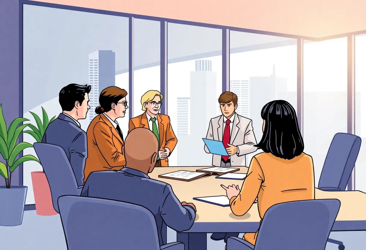 Government officials discussing integrity in small business contracting