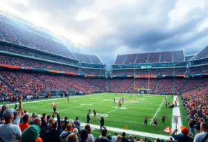 Fans celebrating during a Green Bay Packers playoff game.