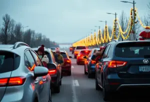 Families traveling during the holiday season