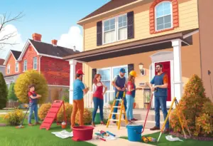 Homeowners performing maintenance activities in Baltimore
