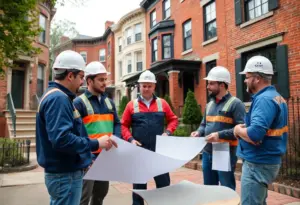 Home repair contractors discussing project plans in Baltimore
