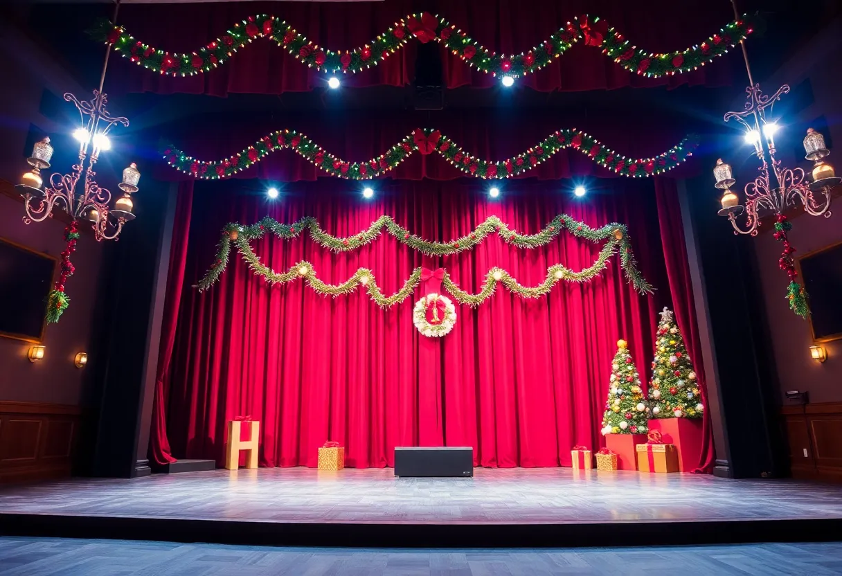 The stage set for John Waters' performance in Lancaster