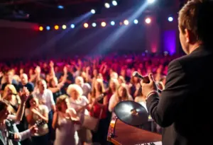 Audience enjoying a tribute concert in a vibrant atmosphere