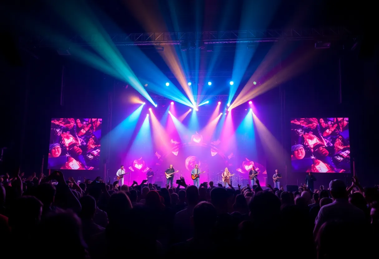 Crowd at a country music concert featuring Lainey Wilson