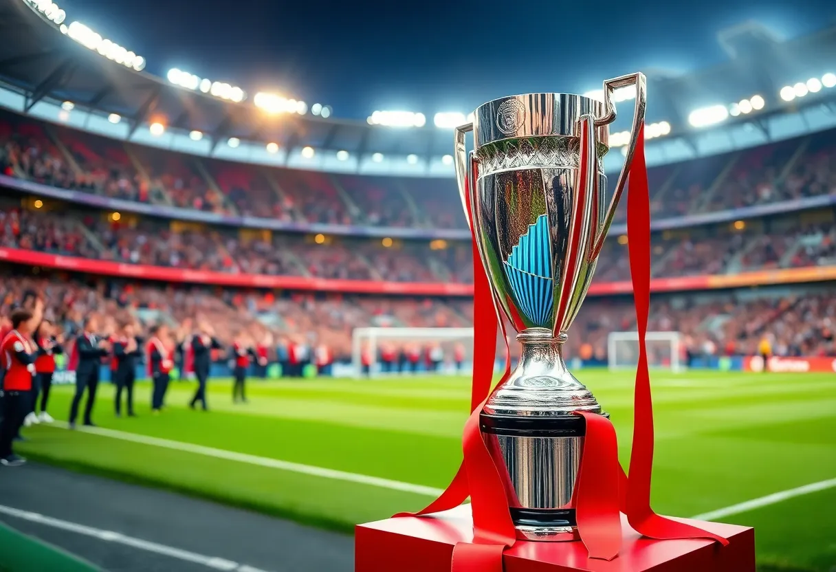 Trophy presented to Baltimore Ravens quarterback Lamar Jackson