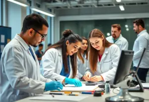 Apprentices working together in a training program