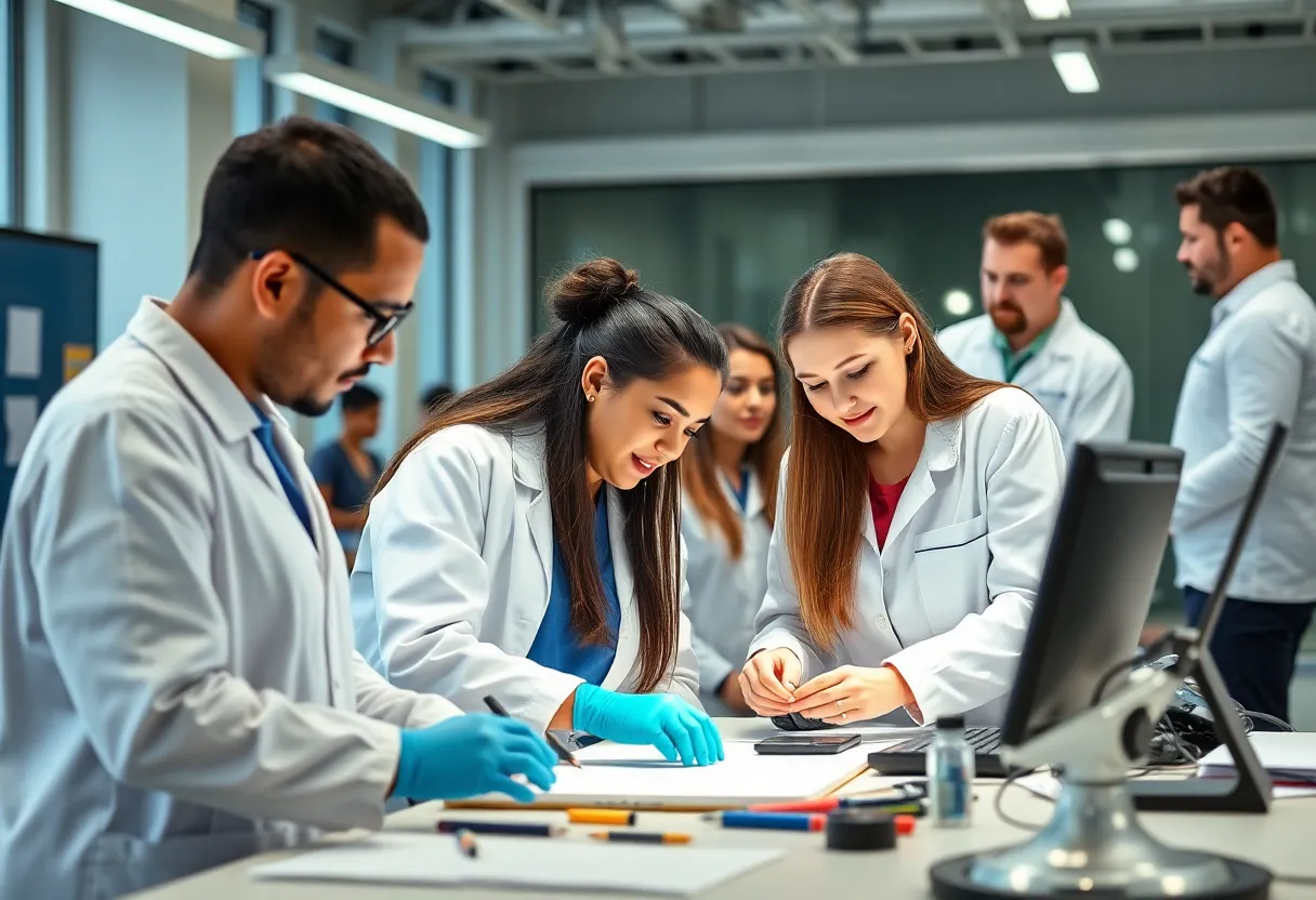 Apprentices working together in a training program