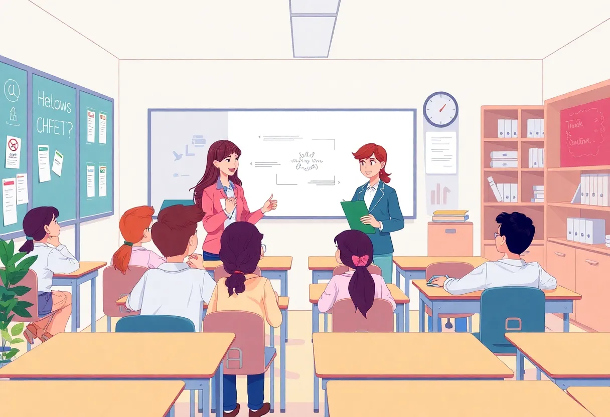 Illustration demonstrating educational safety measures in Maryland schools