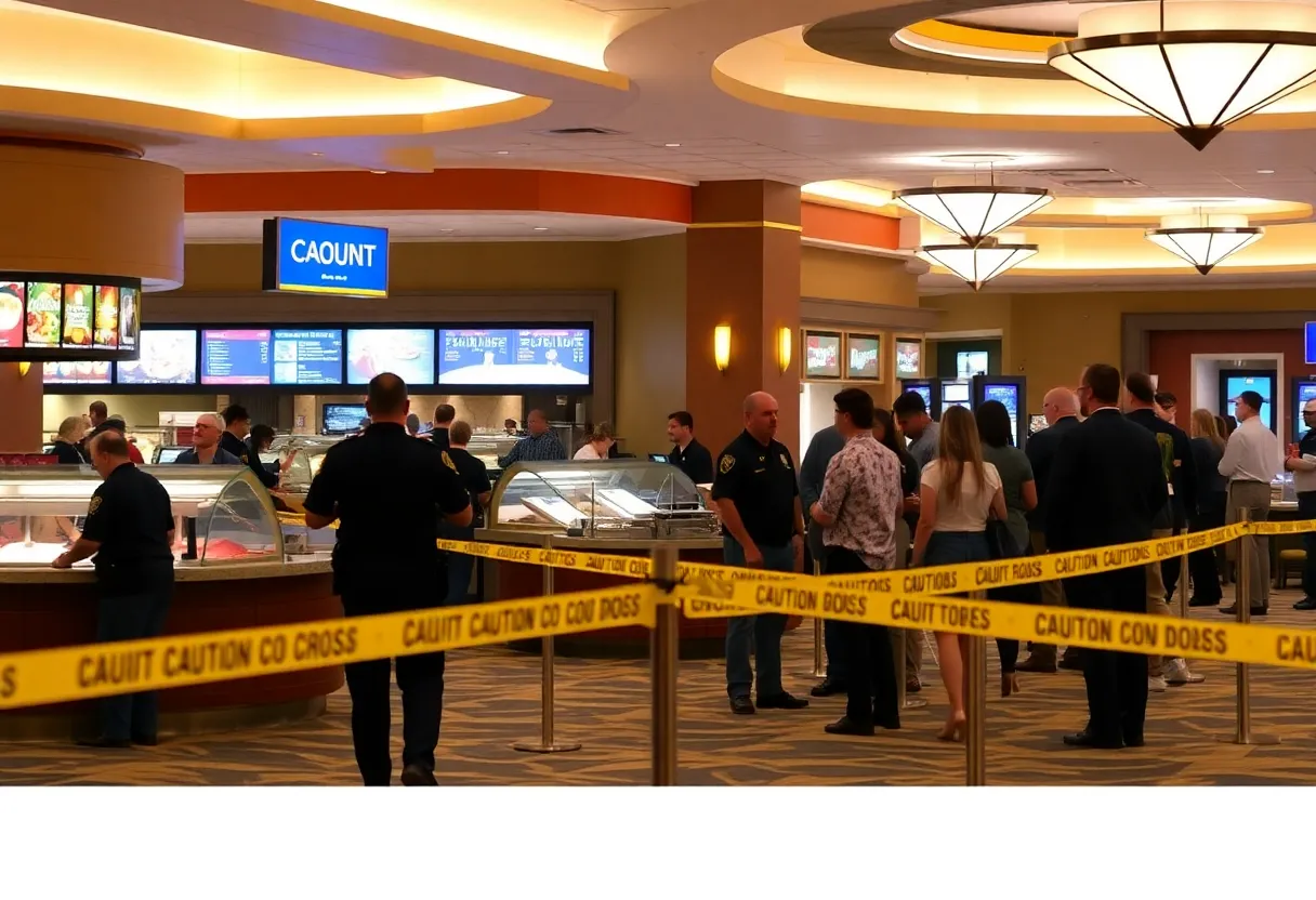 Scene of the shooting at MGM National Harbor food court with police presence
