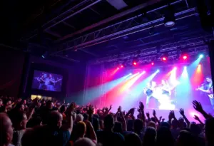 Crowd enjoying a heavy metal concert featuring Napalm Death