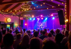Crowd enjoying the New Year's Eve concert at The Garage in Boyds, Maryland.