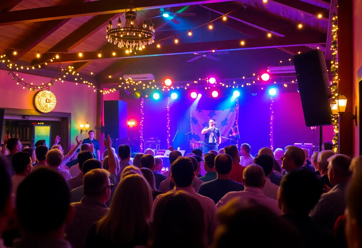 Crowd enjoying the New Year's Eve concert at The Garage in Boyds, Maryland.