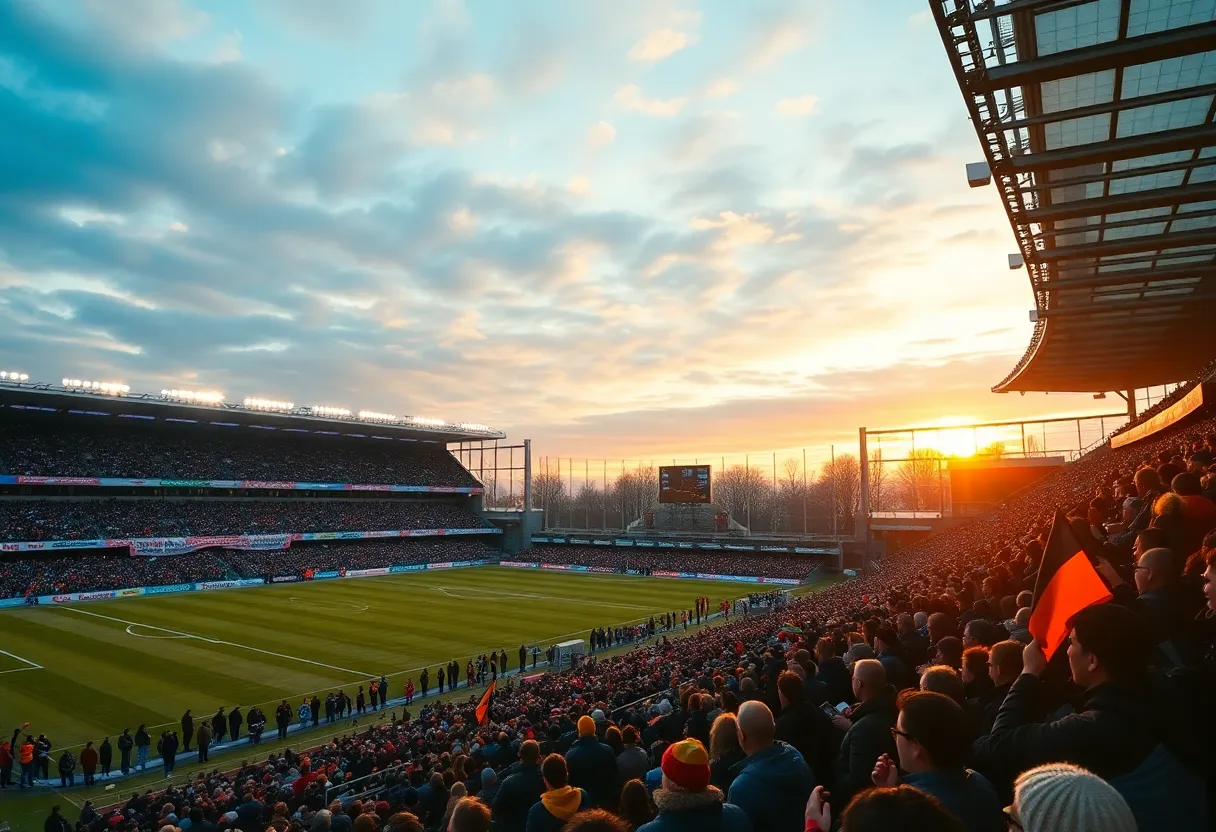Fans cheering at the Patriots vs Ravens game in Baltimore
