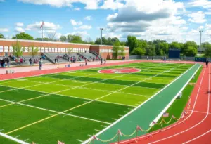 Upgraded track and field facilities at Perry Hall High School