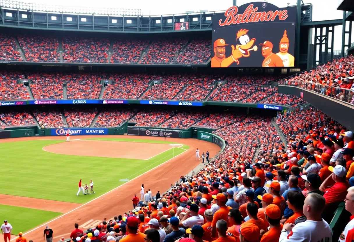 Baltimore Orioles stadium filled with fans during player signing event