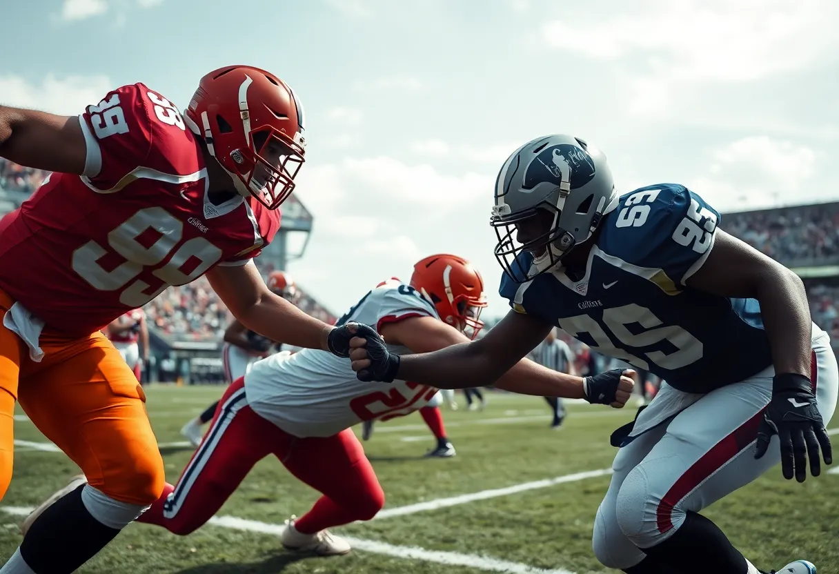 Las Vegas Raiders players during a game against Los Angeles Chargers.