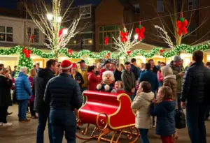 Santa Claus visiting families in Baltimore County during the annual holiday event