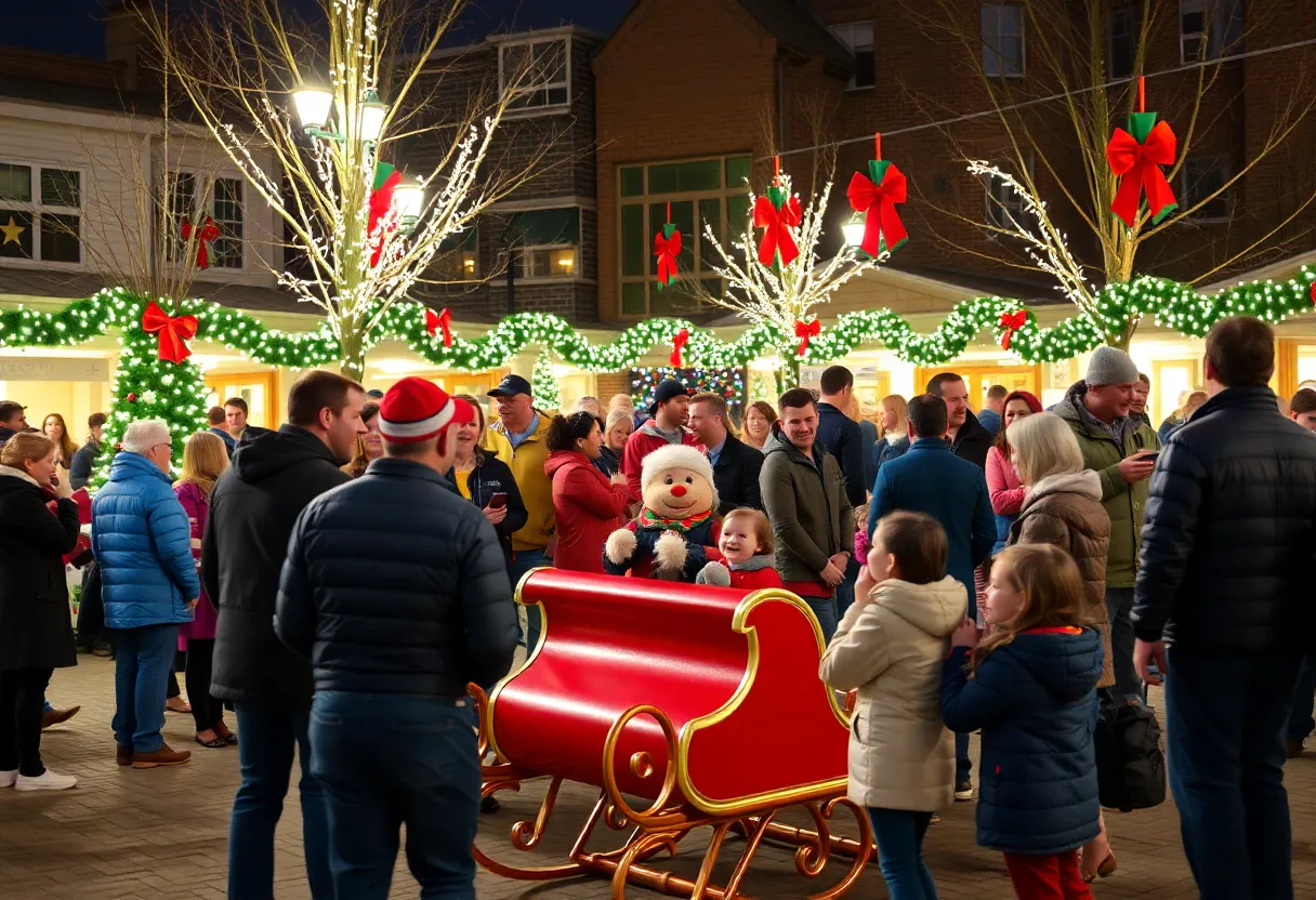 Santa Claus visiting families in Baltimore County during the annual holiday event
