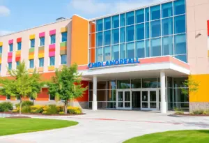 Exterior of Seattle Children's Hospital reflecting pediatric care
