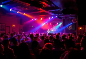 Audience enjoying live music at Brews & Barrels