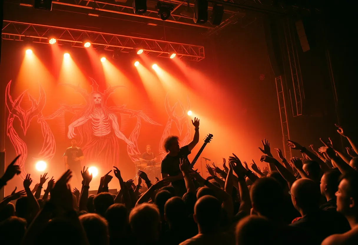 The Crown performing live during their farewell tour concert.