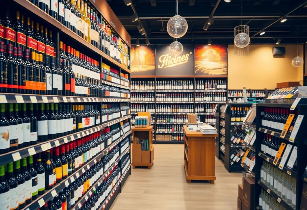 Interior view of a Total Wine & More store filled with wine bottles and products.