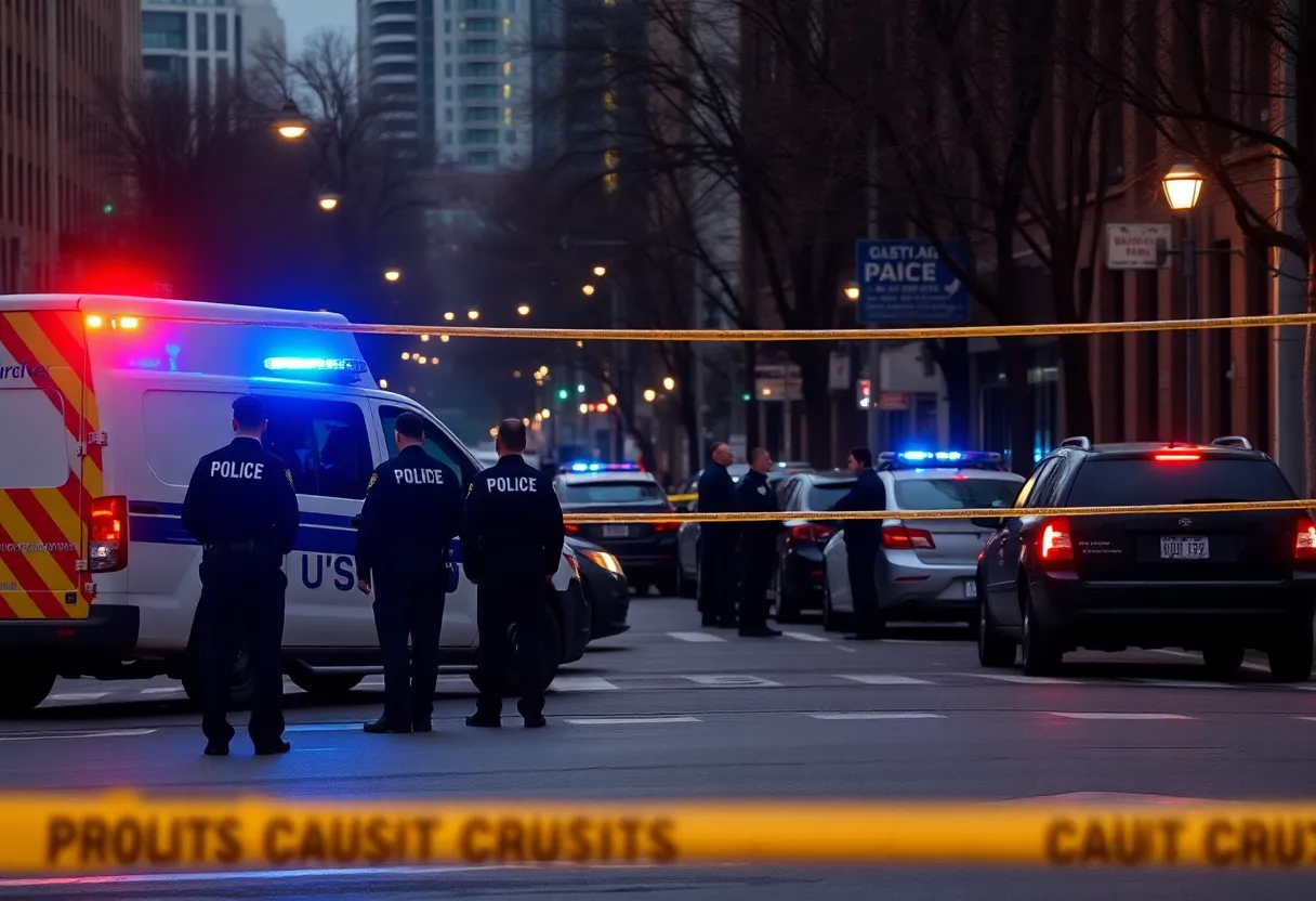 Police investigating a mass shooting scene in Towson, Maryland.