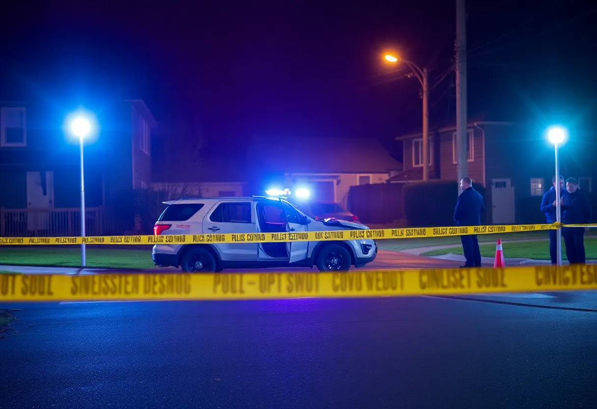 Police at the scene of a mass shooting investigation in Towson, Maryland.