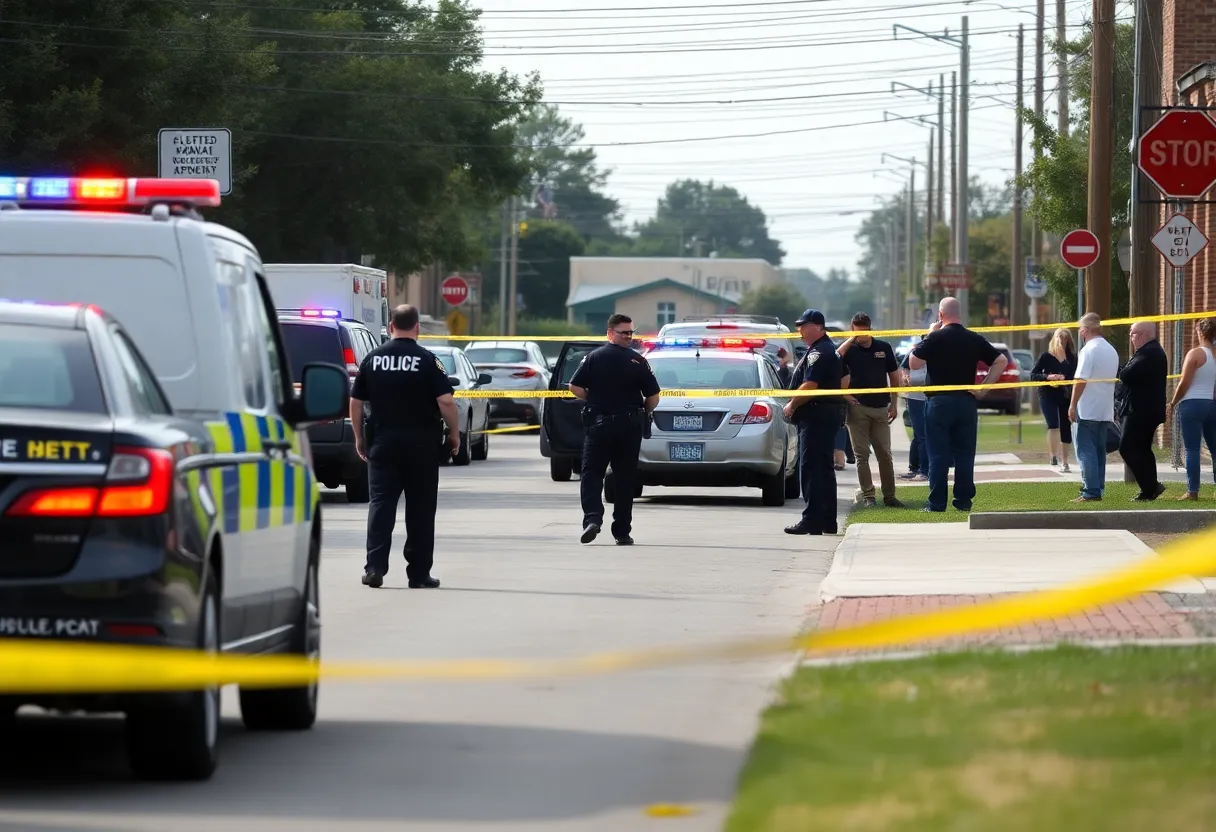 Emergency responders at a mass shooting scene in Towson, Maryland