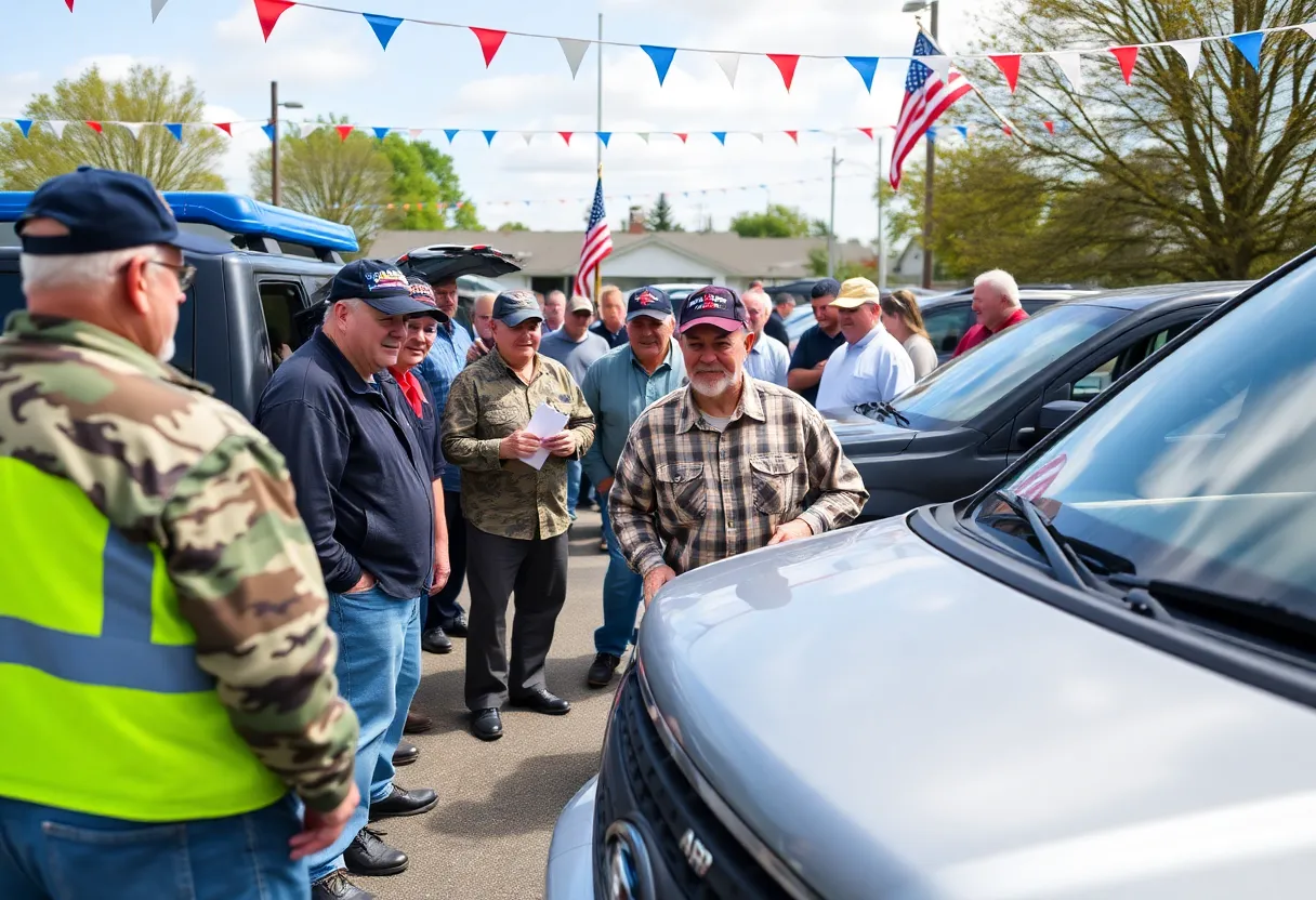Ceremony honoring veterans with refurbished vehicles