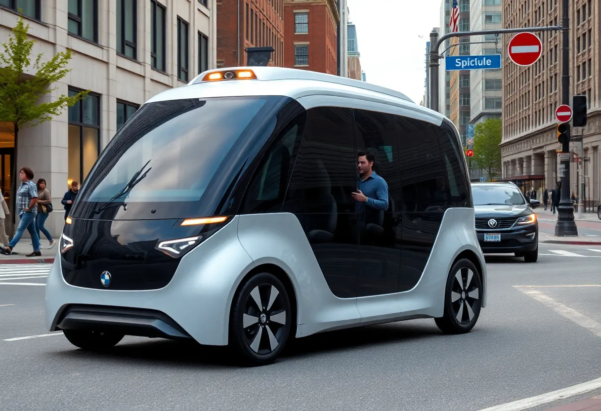 Autonomous vehicle operating on a Baltimore street