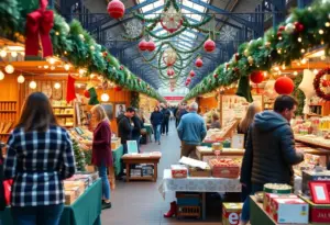 Holiday pop-up market featuring local businesses in Baltimore.