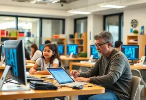 Youth and seniors learning AI skills at the Baltimore Resource Lab