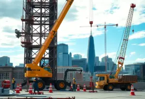 Workers on a construction site in Baltimore