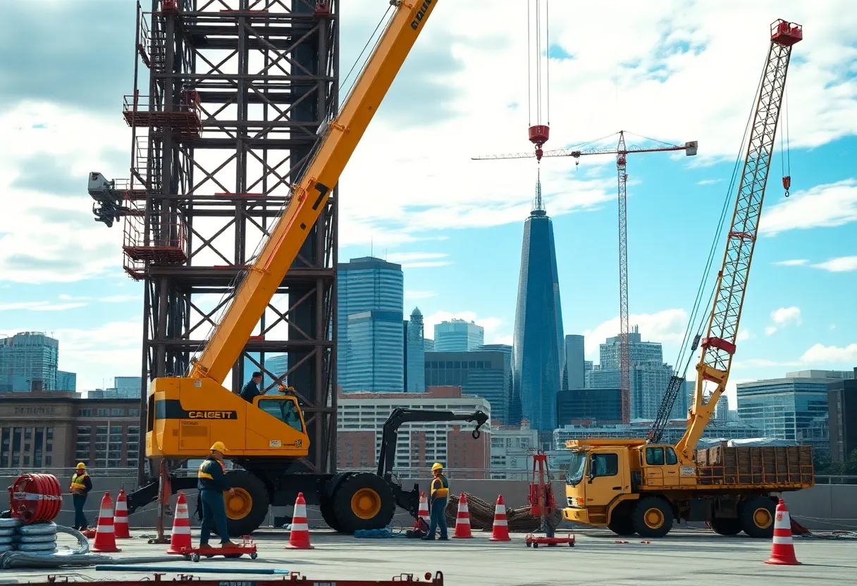 Workers on a construction site in Baltimore