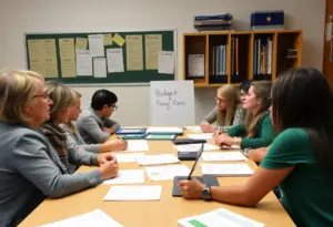 Educators discussing the Baltimore County budget proposal