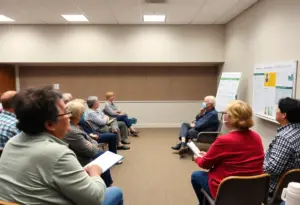 Community members attending a public hearing about the BCPS budget